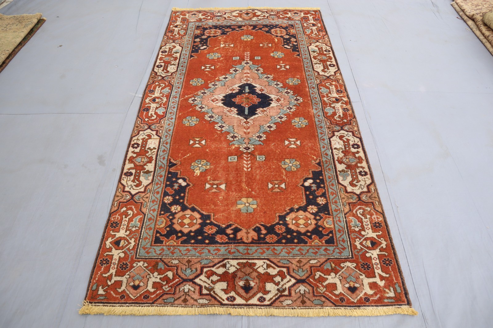 4’3 x 8’3 ft Rust Red Afghan Handmade Wool rug / Home and Living / Kids Area Rug