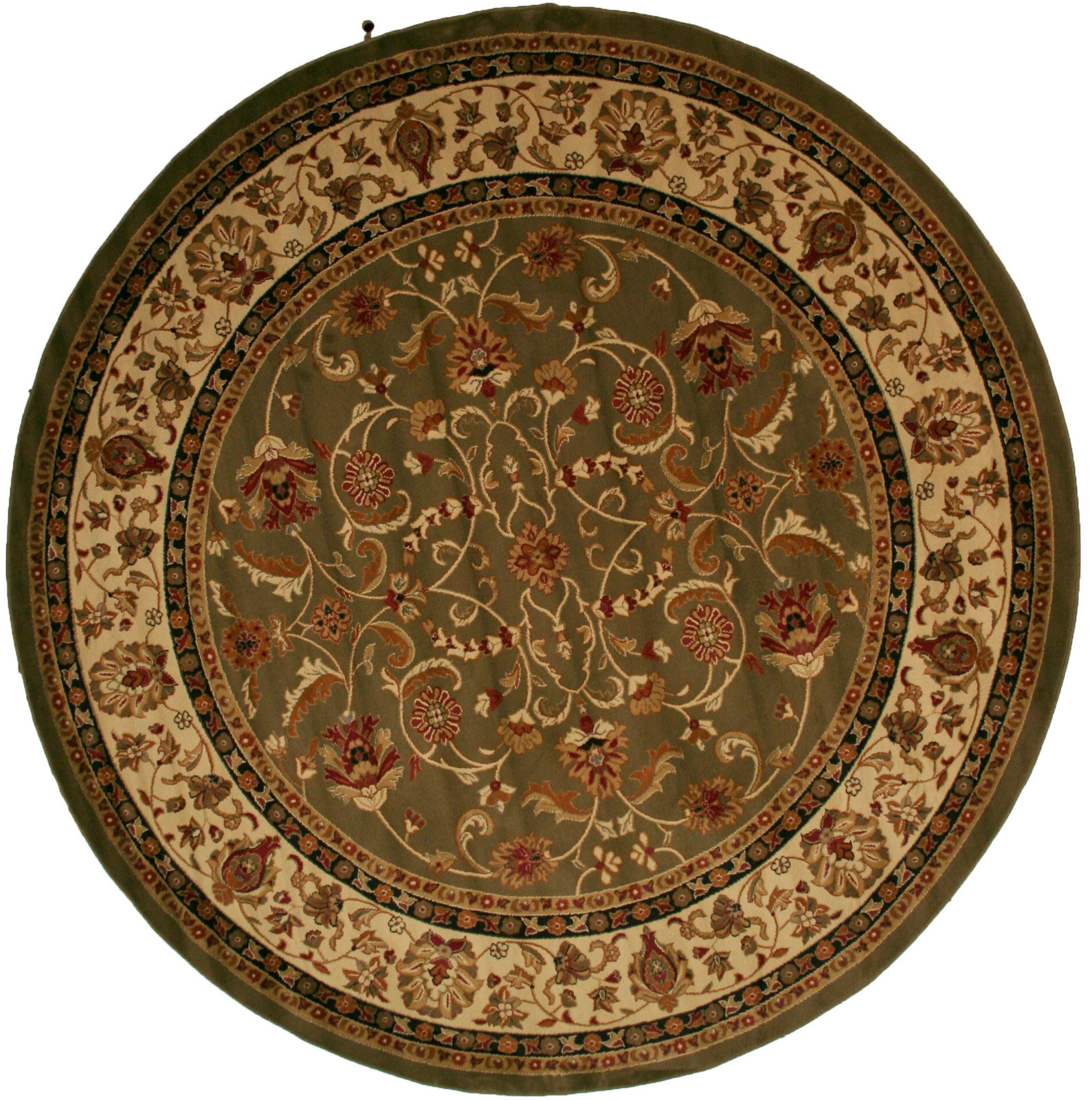 8 Foot Round Area Rug Rugs New Large Huge Traditional Border Sage Green Pattern