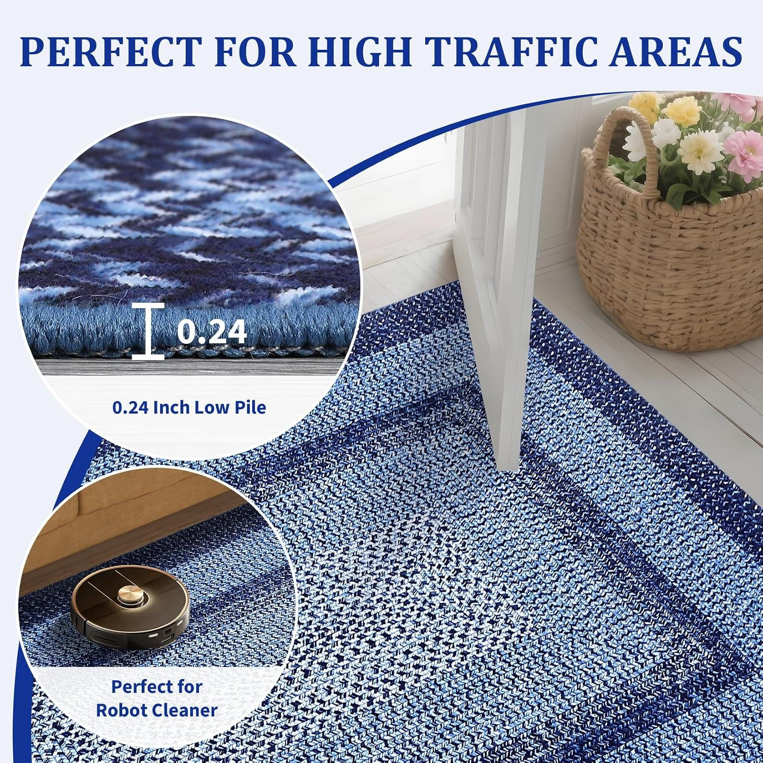 Printed Washable Area Rugs 5X7 Rug for Living Room Non Slip Modern Soft Area Rug