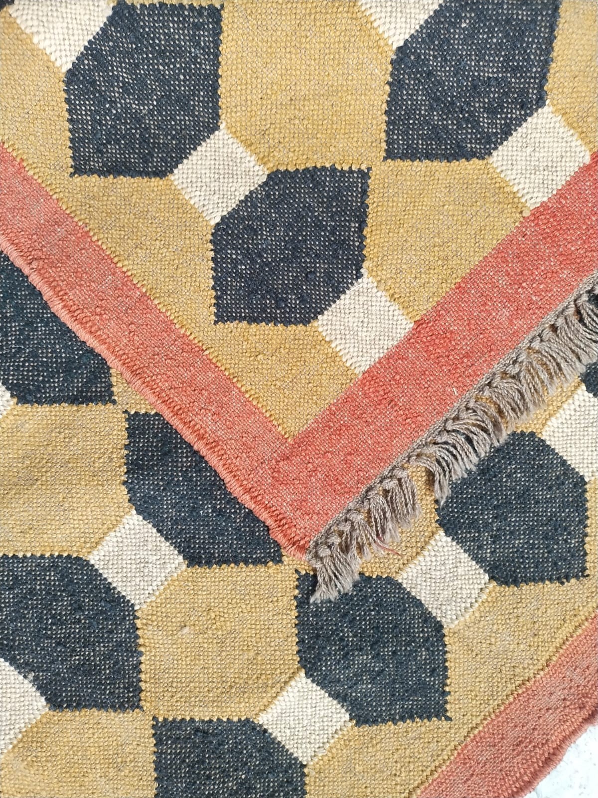 Handwoven Wool Jute Kilim Rug – Boho Area Rug, Rustic Living Room Carpet, Natura