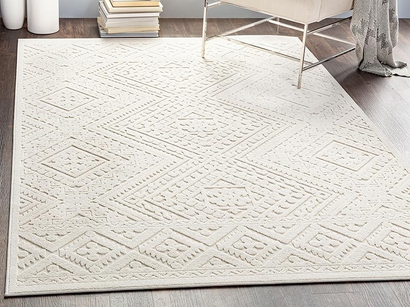 Area Rugs – 8×10 Odelia Vintage Boho Blue Aqua Slate Area Rug for Living Room