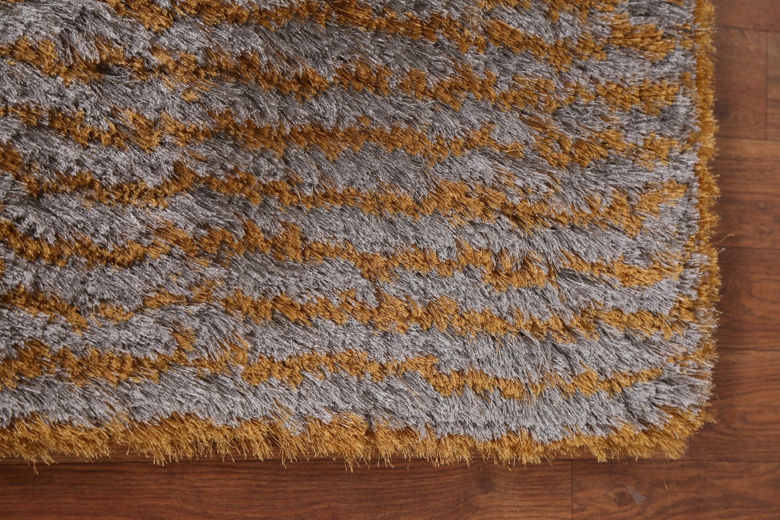 Striped Plush Shaggy Area Rug 5×8 Ft Hand-Tufted Oriental Modern Carpet