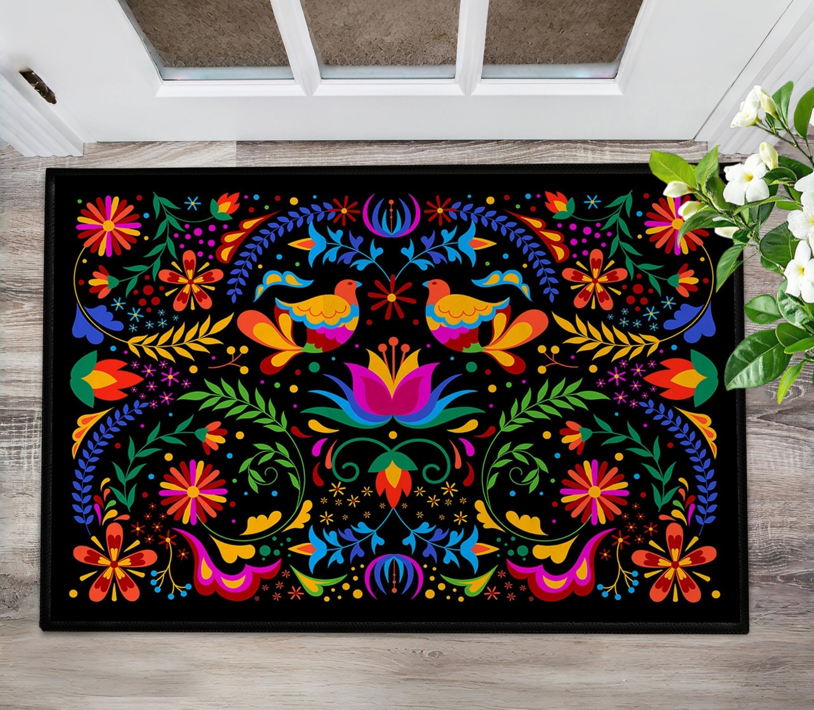 Mexican Talavera-Themed Door Mat Indoor Entrance Carpet Mexican Decor Doormat…