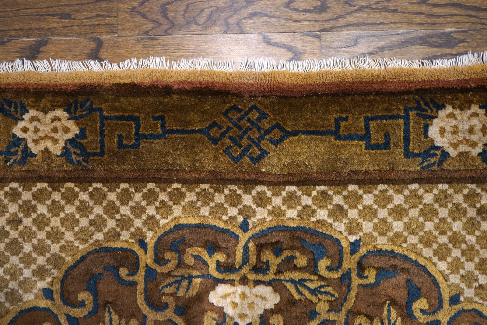 4×6 Wool Area Rug Brown Floral | Rug #67359