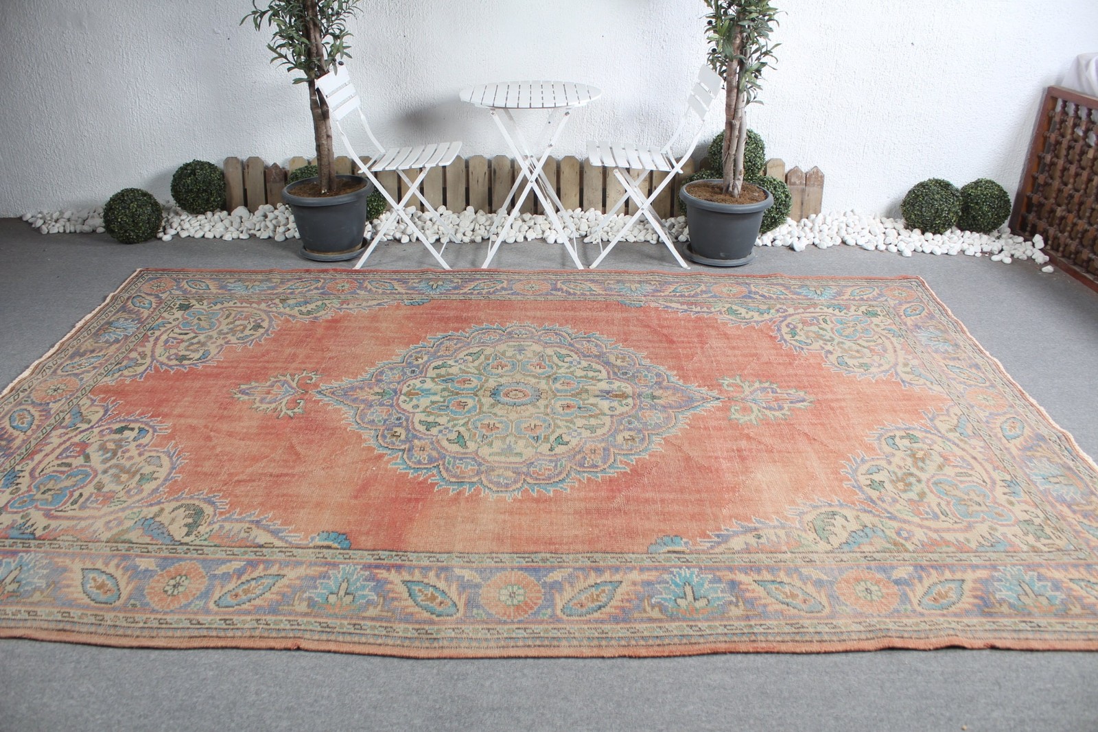 Turkish Rug, Oversize 7,2×11 ft Rug, Red Oriental Rug