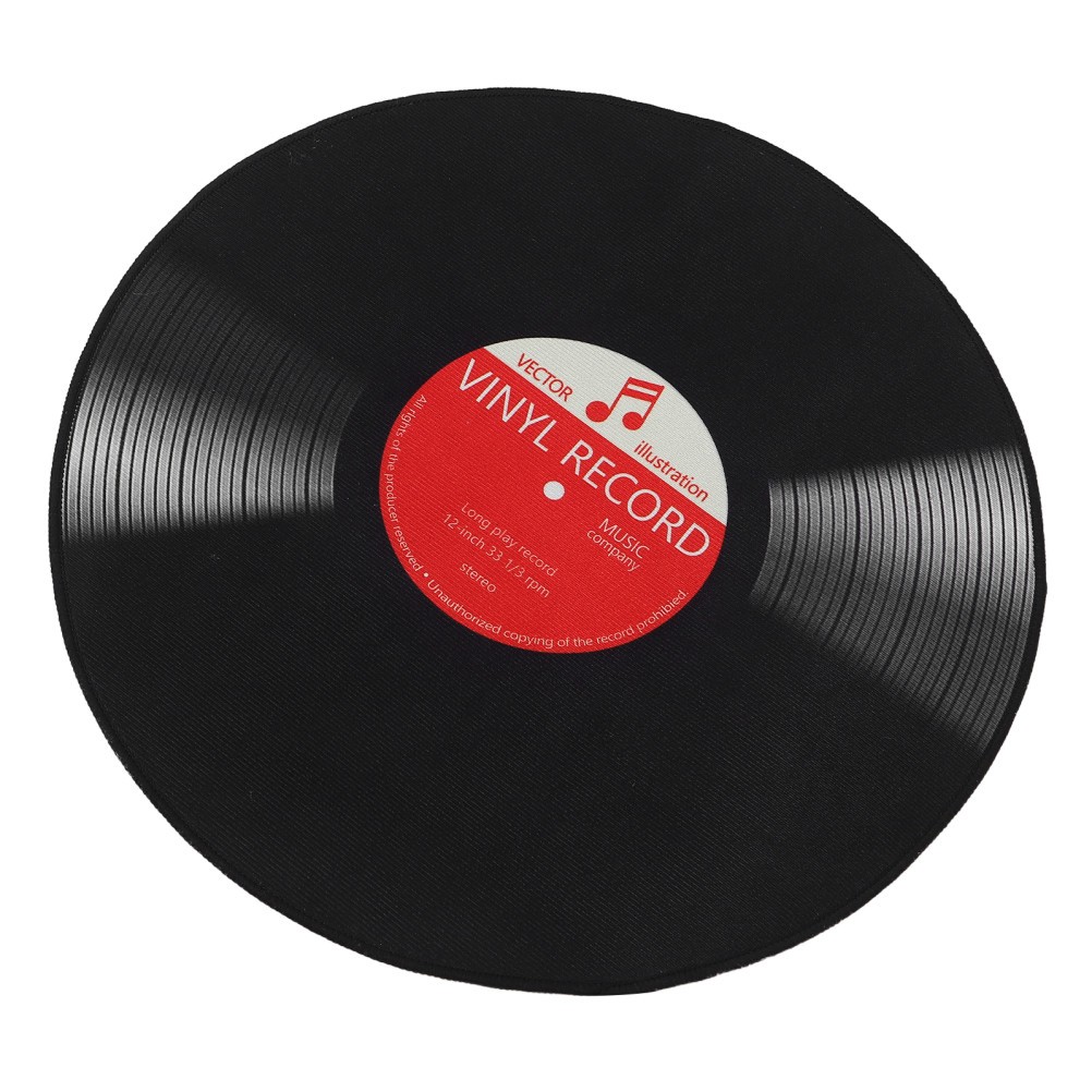 Music Round Rug – Vinyl Record Floor Mat 2ft – Non- Washable Carpet for