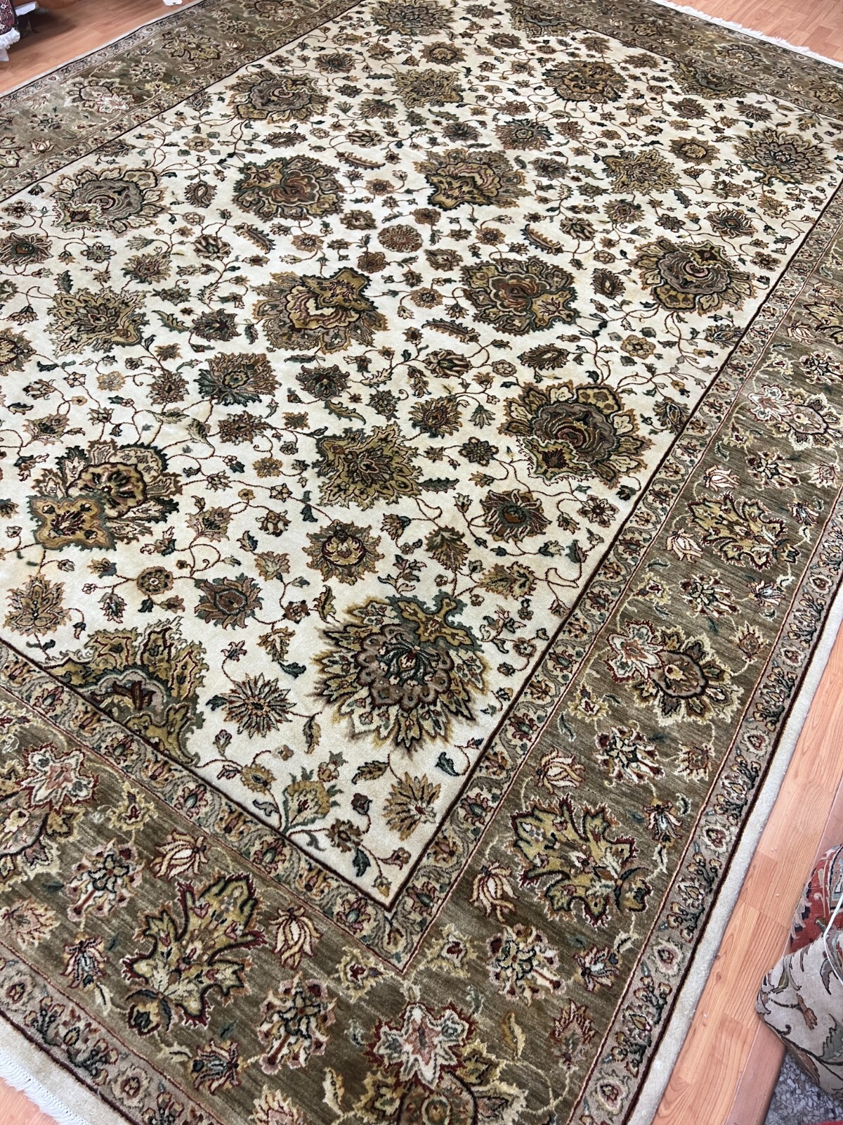 9′ x 12’9″ Indian Jaipur Oriental Rug – Full Pile – Hand Made – 100% Wool