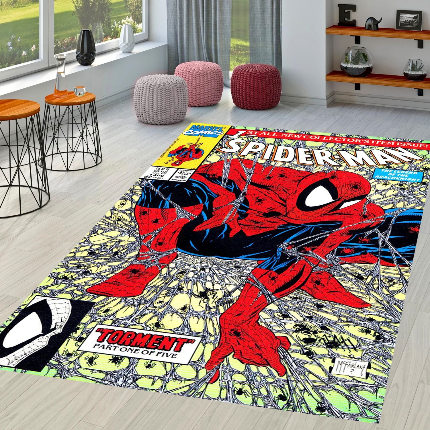Spiderman Rug,Comic Cartoon Cover Rug,Amazing Spiderman Rug,Boy Room Rug