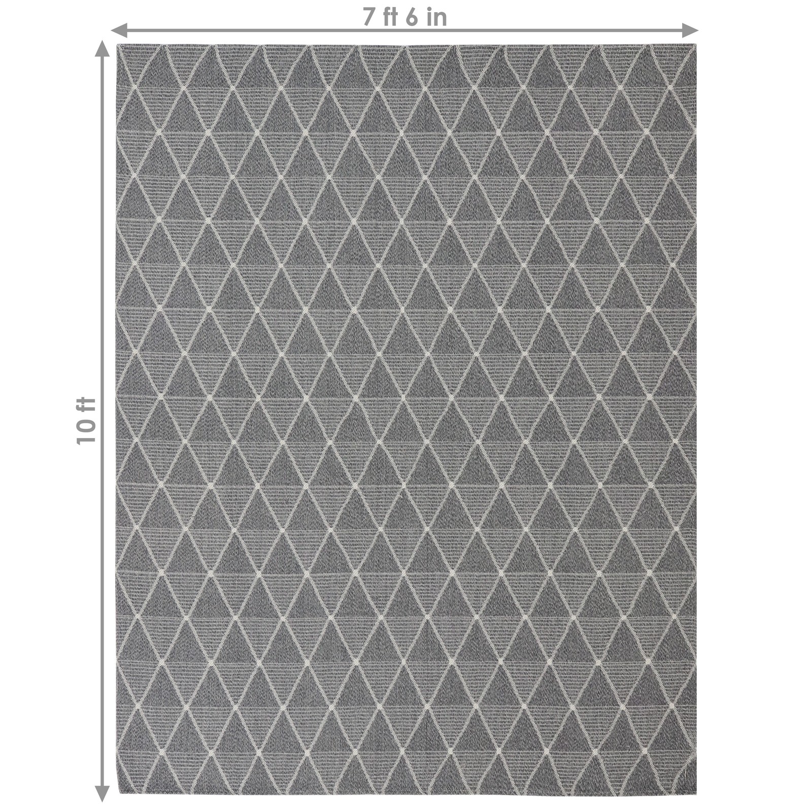 Lattice Perfection Indoor Area Rug – Charcoal – 8 ft x 10 ft by Sunnydaze