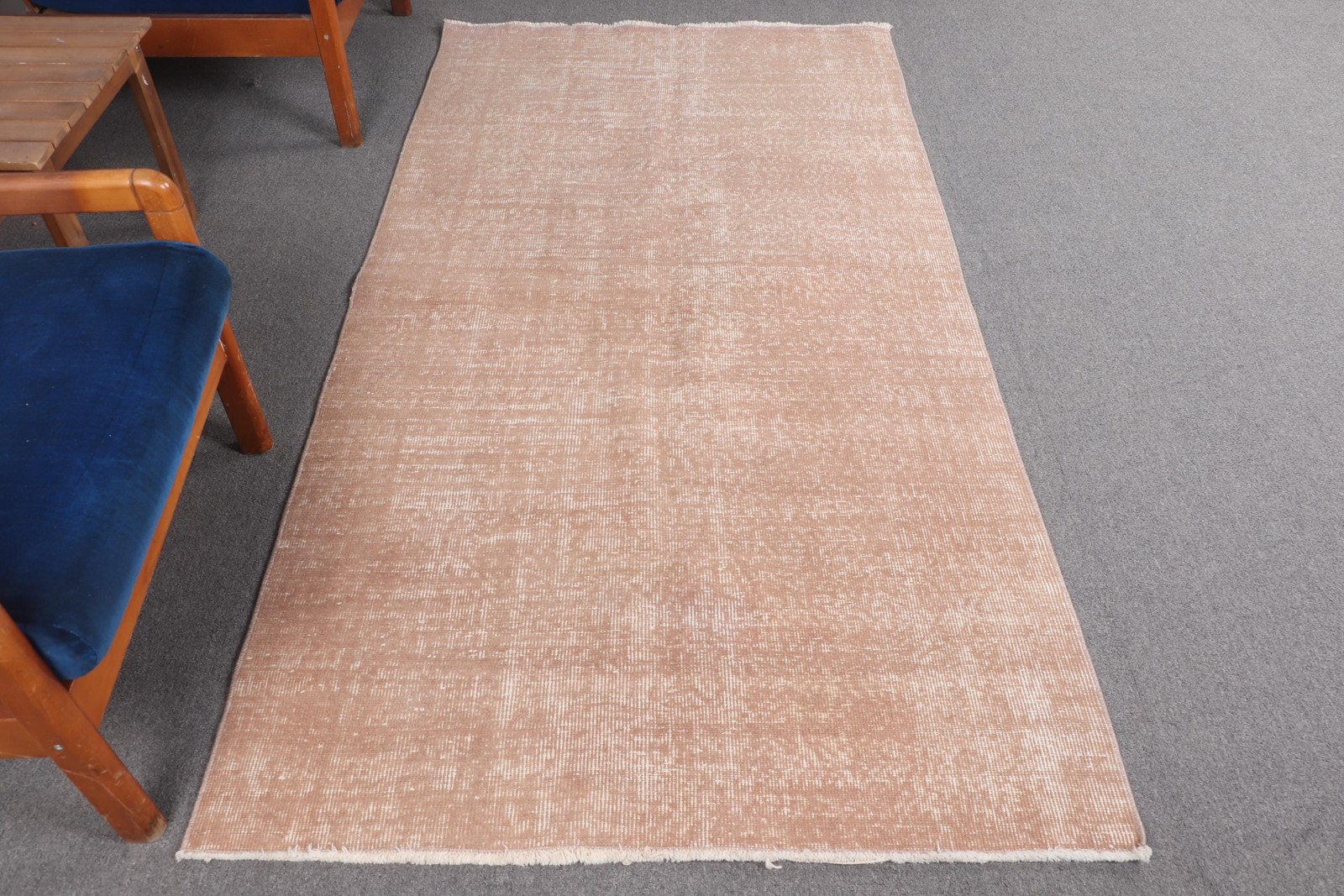 4,4×7 ft Turkish Vintage Rug, Area Rug, Brown Bordered Rug