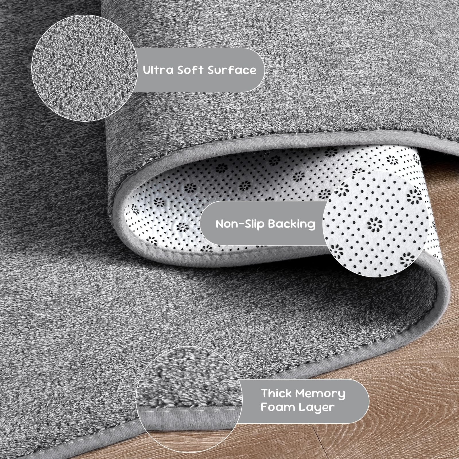 Modern Area Rugs for Bedroom Living Room, Large 7×10 Grey Rug for Kids Boys G…
