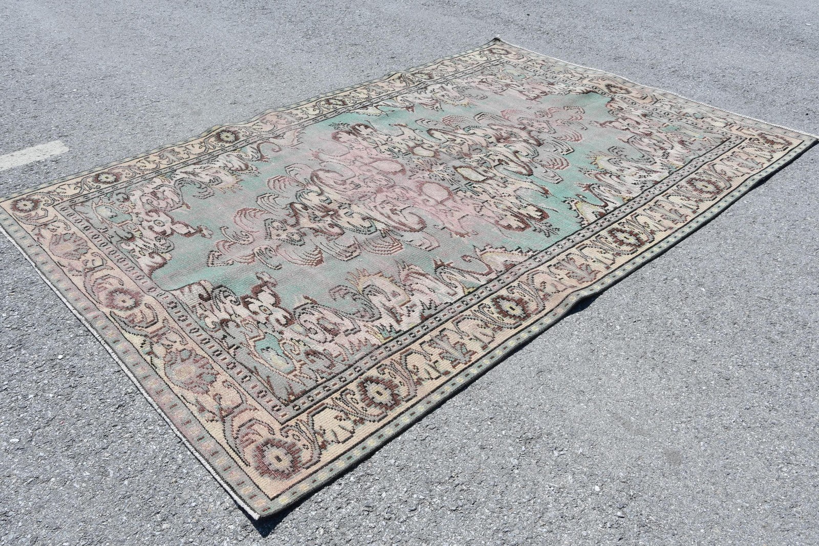 6,3×9,7 ft Turkish Rug, Blue Southwestern Vintage Wool Rug