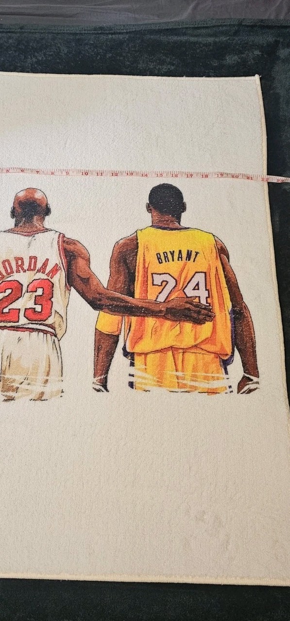 Basketball Pictorial Theme 32×22 White Soft Non-Slip Accent Rug
