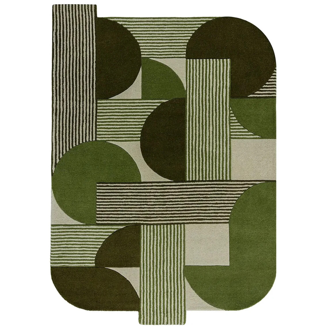 Modern Irregular Shaped Hand Tufted NewZealand Wool Rug Large Area Rug