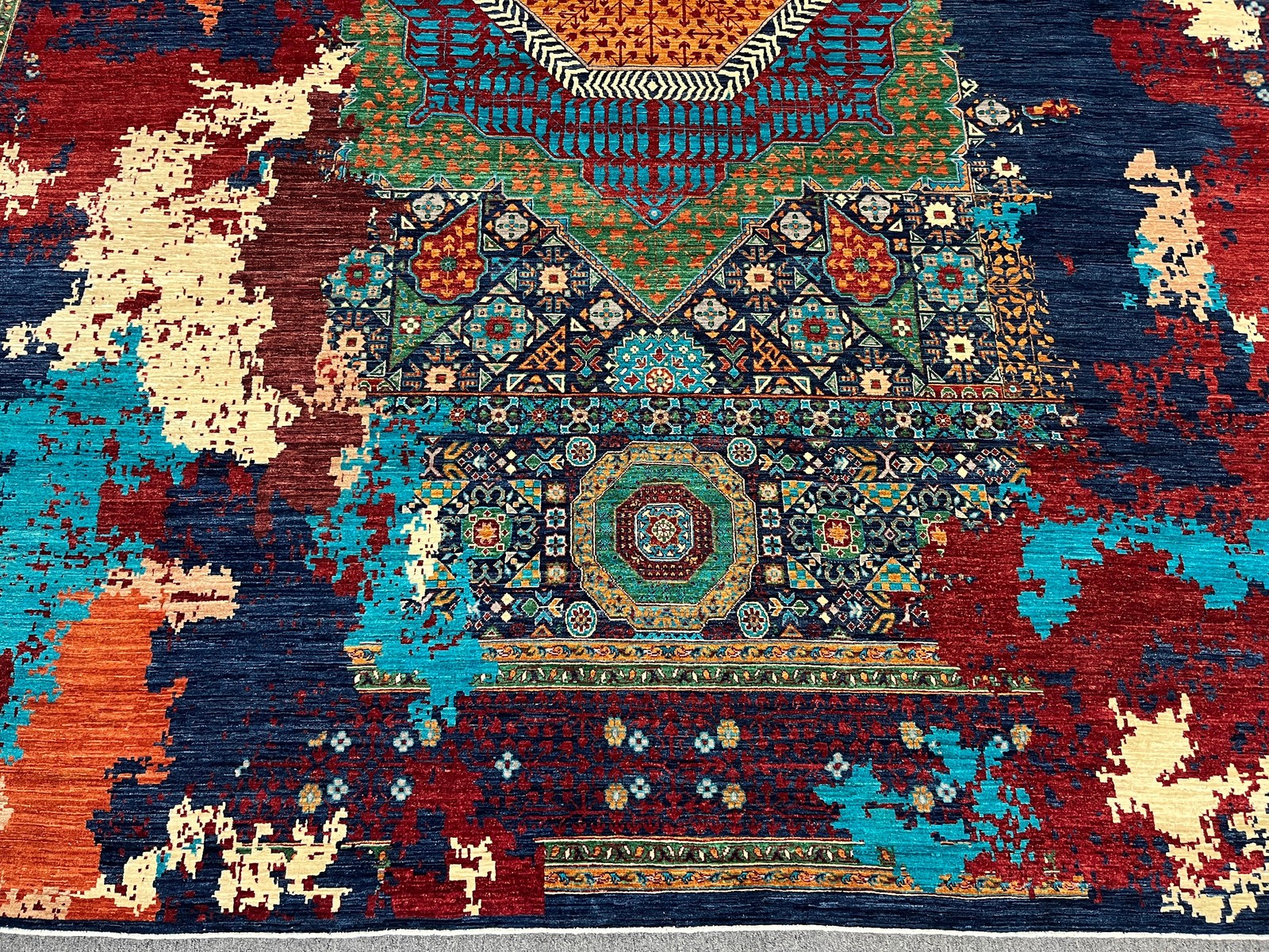 10X13 Mamluk Multicolor Handmade Wool Rug # 14714
