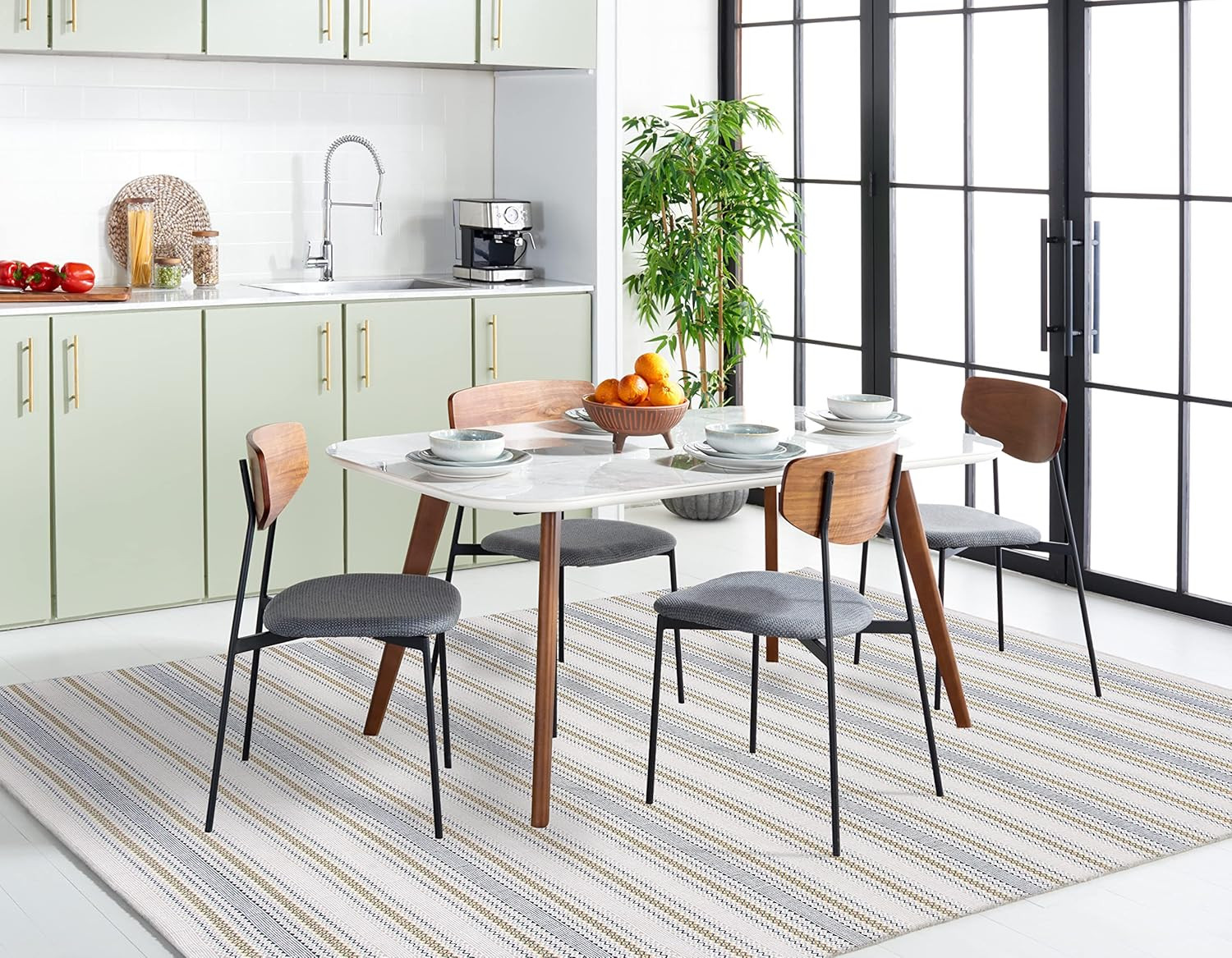 Montauk 8×10 Area Rug – Handmade Cotton Stripe – Blue & Beige for Any Room