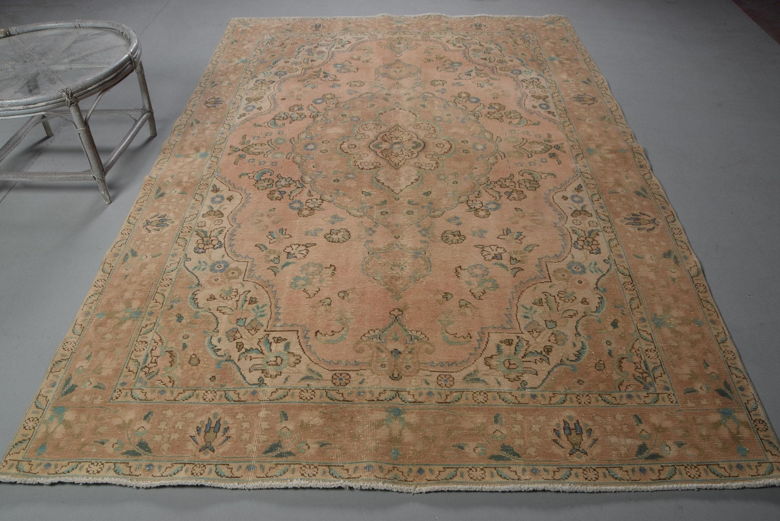 6,2×9,4 ft Vintage Rug, Brown Abstract Turkish Rug Wool