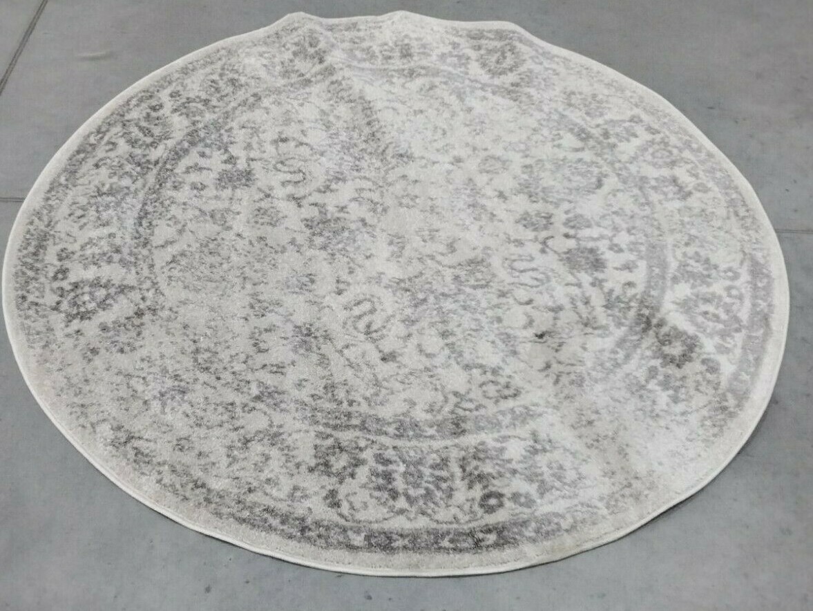 IVORY / SILVER 6′ X 6′ Round Back Stain Rug, Reduced Price 1172703131 ADR109C-6R