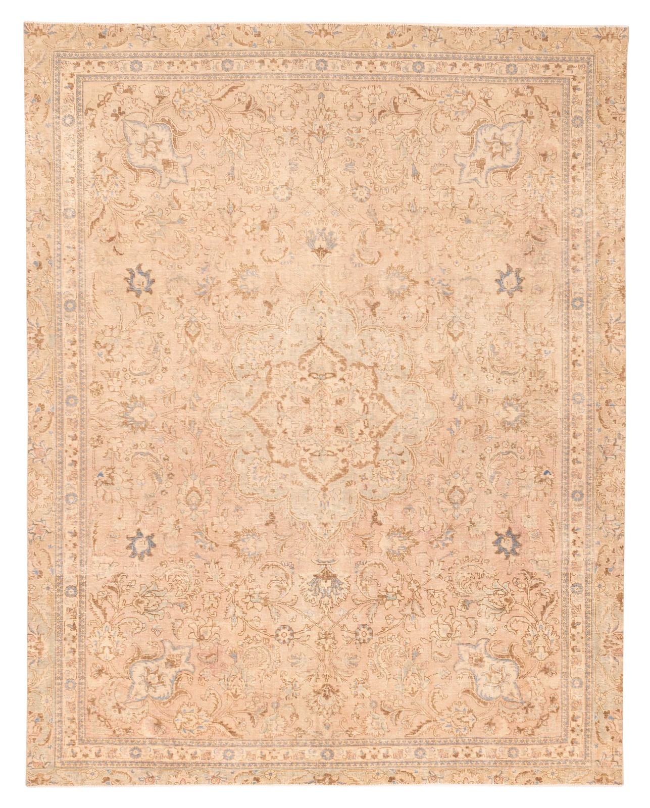 Vintage 8’6″ x 10’10” Traditional Hand Knotted Vegetable Dye Wool Area Rug