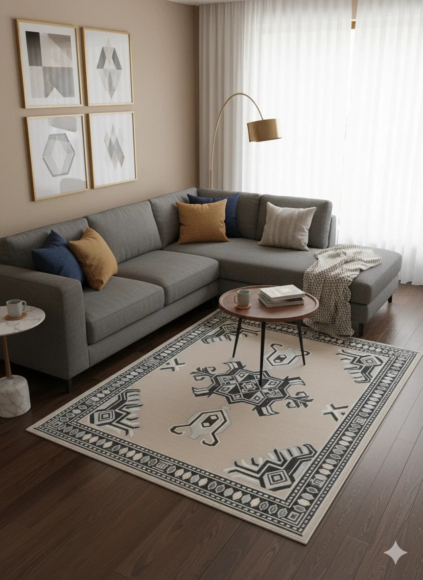 6×9 Feet Sale Rug Vintage Design Washable Rugs Non Slip For Bedroom Living Room