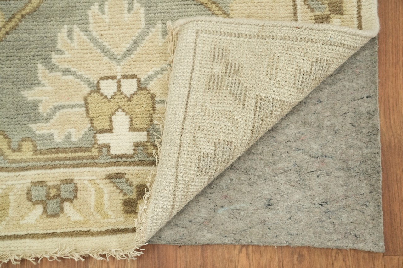 Luxurious12x15 Beige and Gray Large All-Over Oushak Rug Hand-Knotted Wool