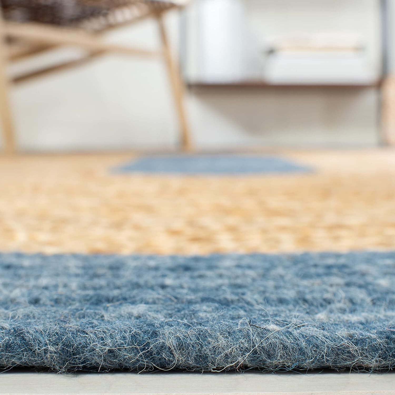 Oval Jute Rug with Contrast Border | Handmade Natural Fiber Area Rug (Multi-Colo