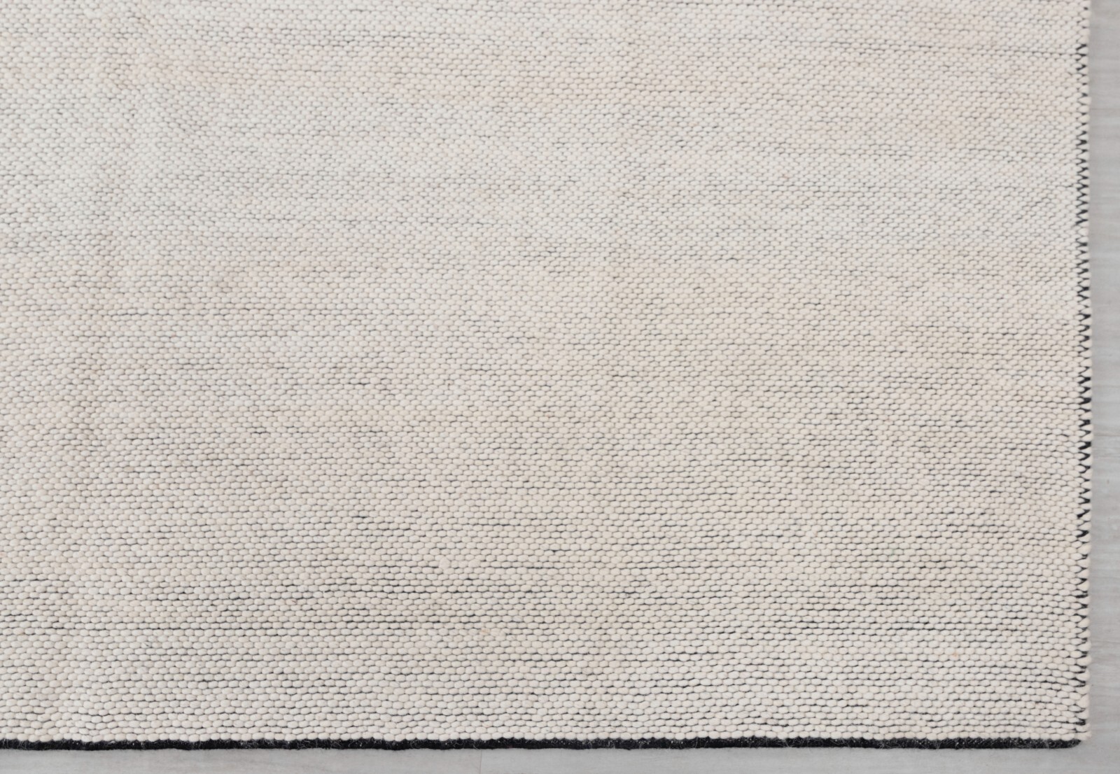 8×10 Ivory White Solid Pebbles Modern Design Hand Woven Wool Flatweave Rug
