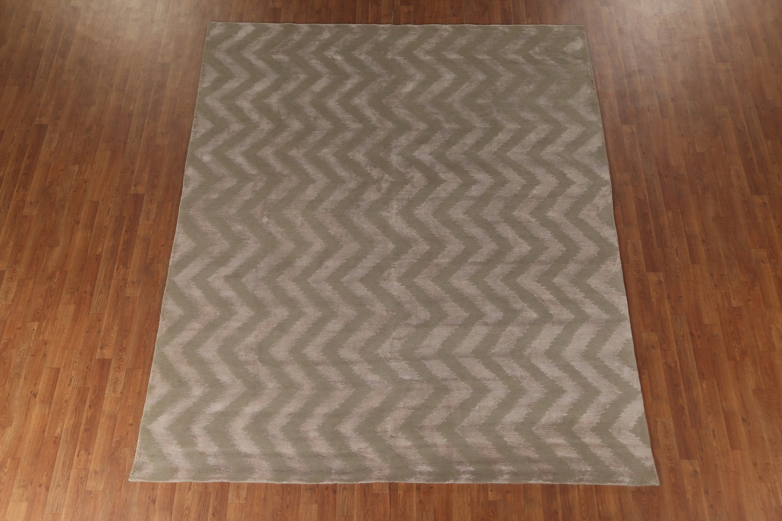 Chevron Style Nepalese Area Rug 8×10 Ft Hand-Knotted Oriental Wool Carpet