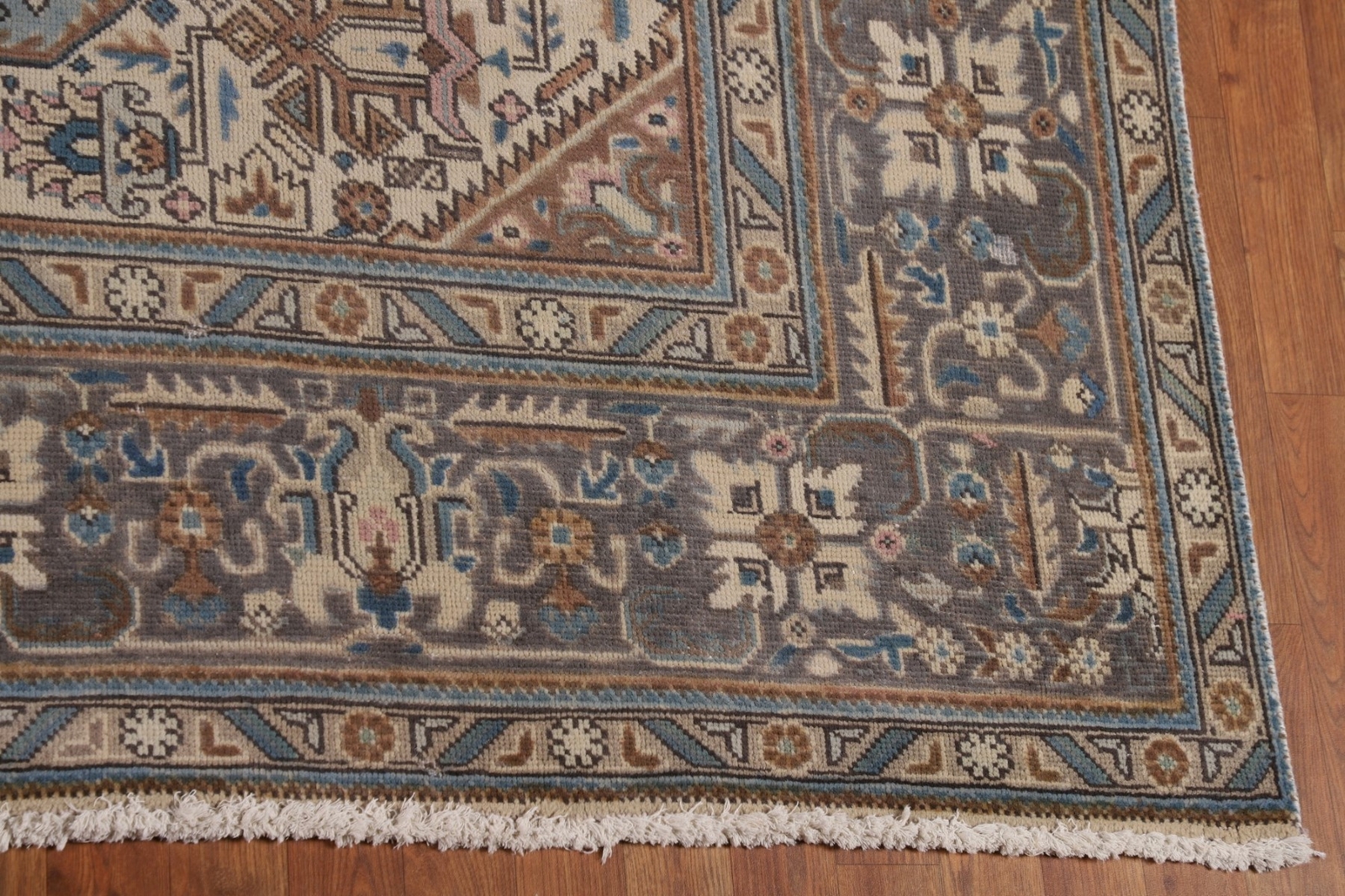 Blue Overdyed Geometric Wool Traditional Living Room Rug 9×13 Handmade Carpet