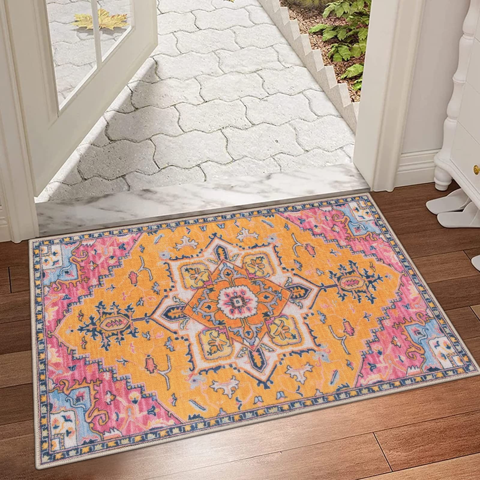 20×32 Inch Retro Distressed NonSlip Washable Indoor Front Welcome Door Mat