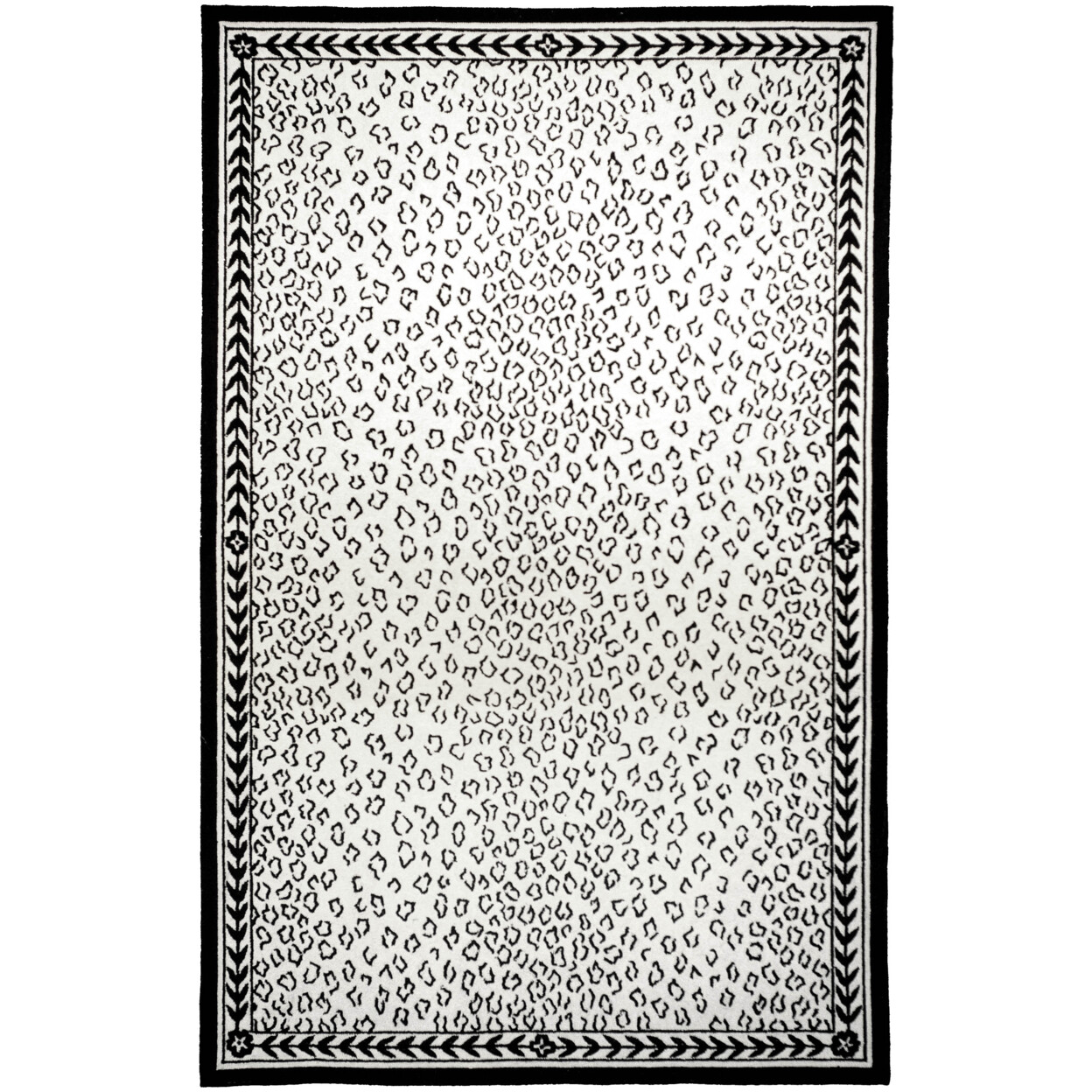 SAFAVIEH Chelsea HK15C Hand-hooked White / Black Rug