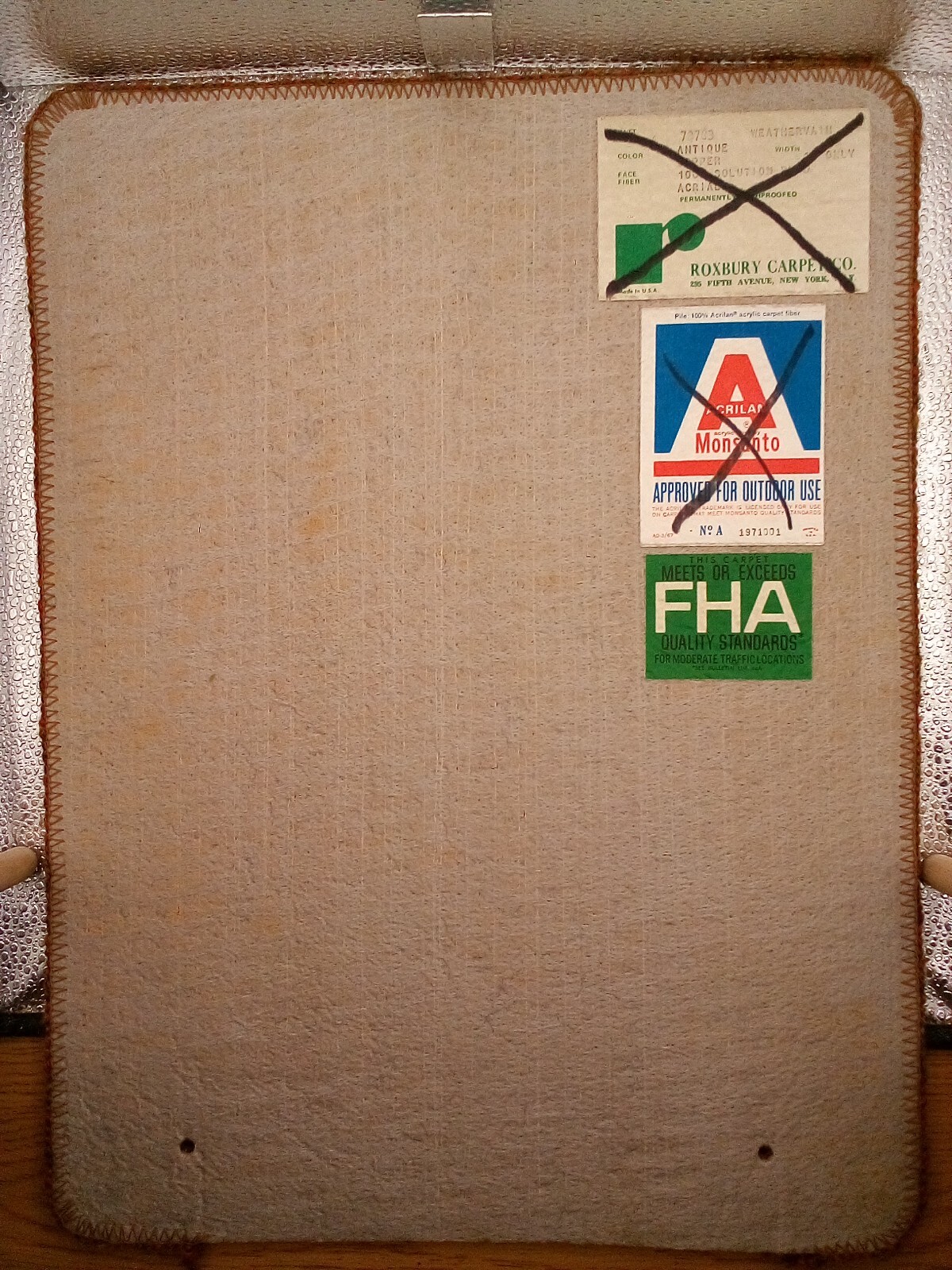 NEW/Vintage MCM Roxbury Carpet Sample Demo 1971 Showroom, Color: Antique Copper