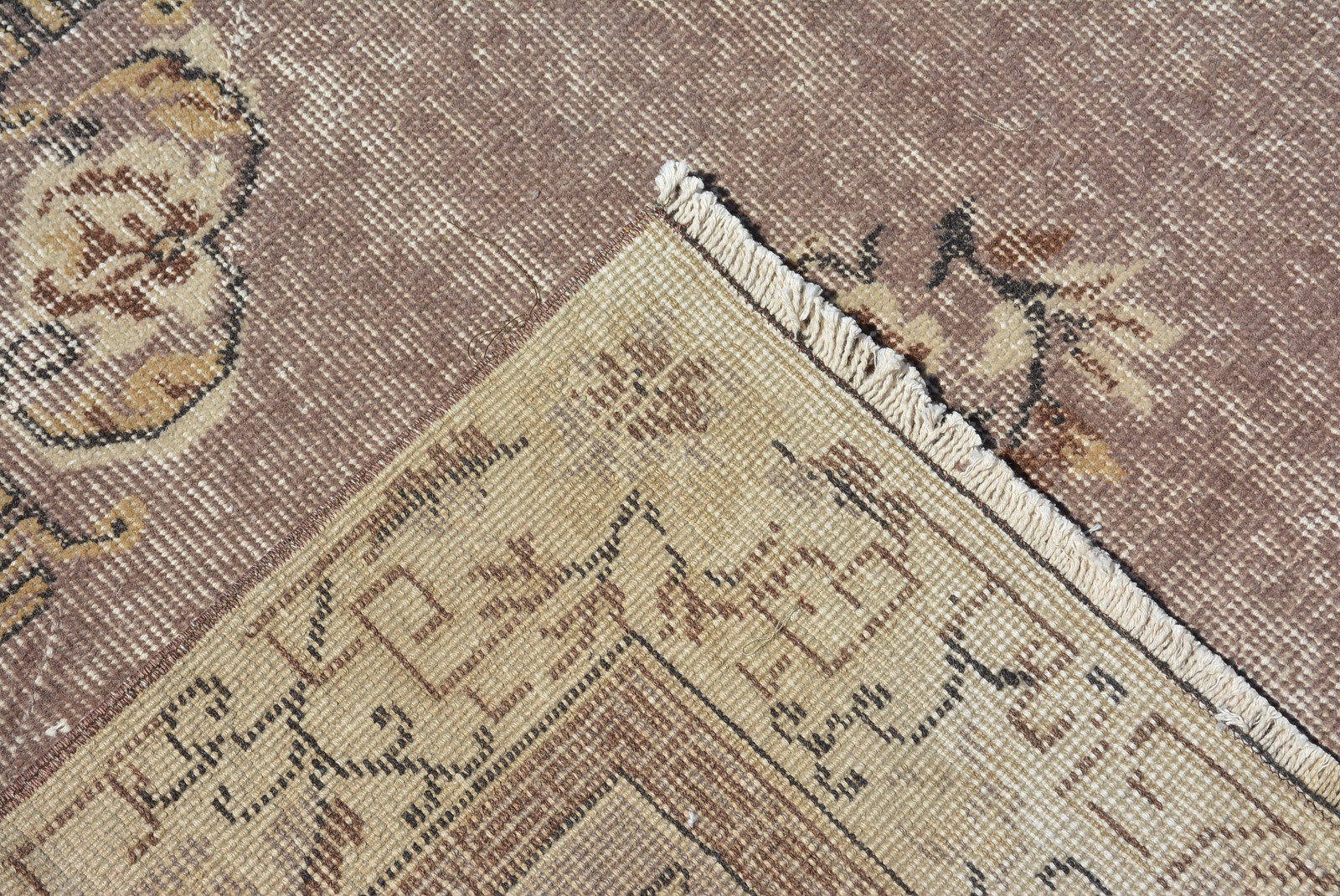 Turkish Large Rug 5×8,9 ft, Brown Moroccan Vintage Wool Rug