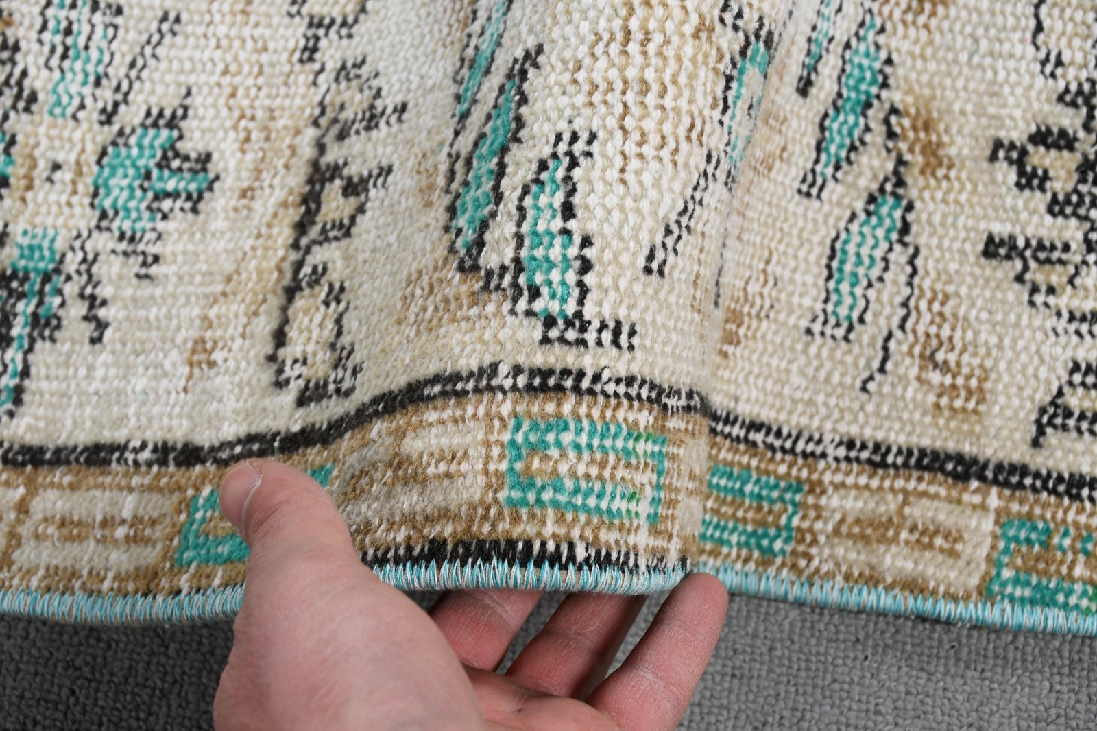 Vintage 6,1×9,1 ft Rug, Turkish Rug, Blue Ombré Wool Rug