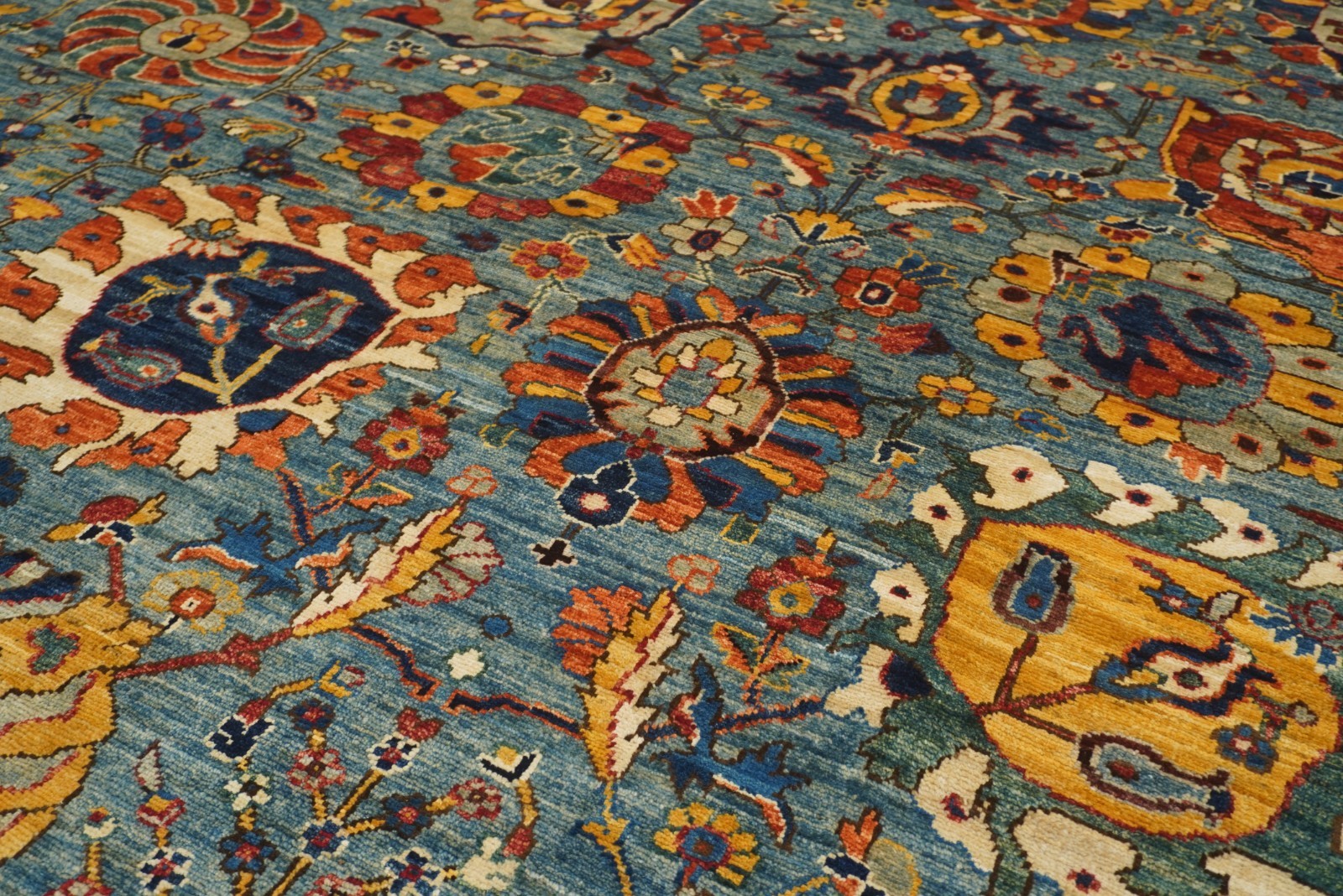 12×18 ft Blue Bidjar Afghan Hand Knotted Wool Rug