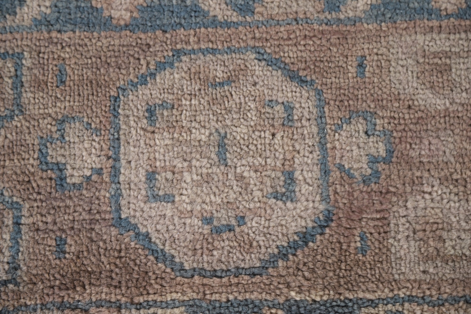 Bohemian Oushak Indian Area Rug Hand-Knotted 9×12 ft Beige