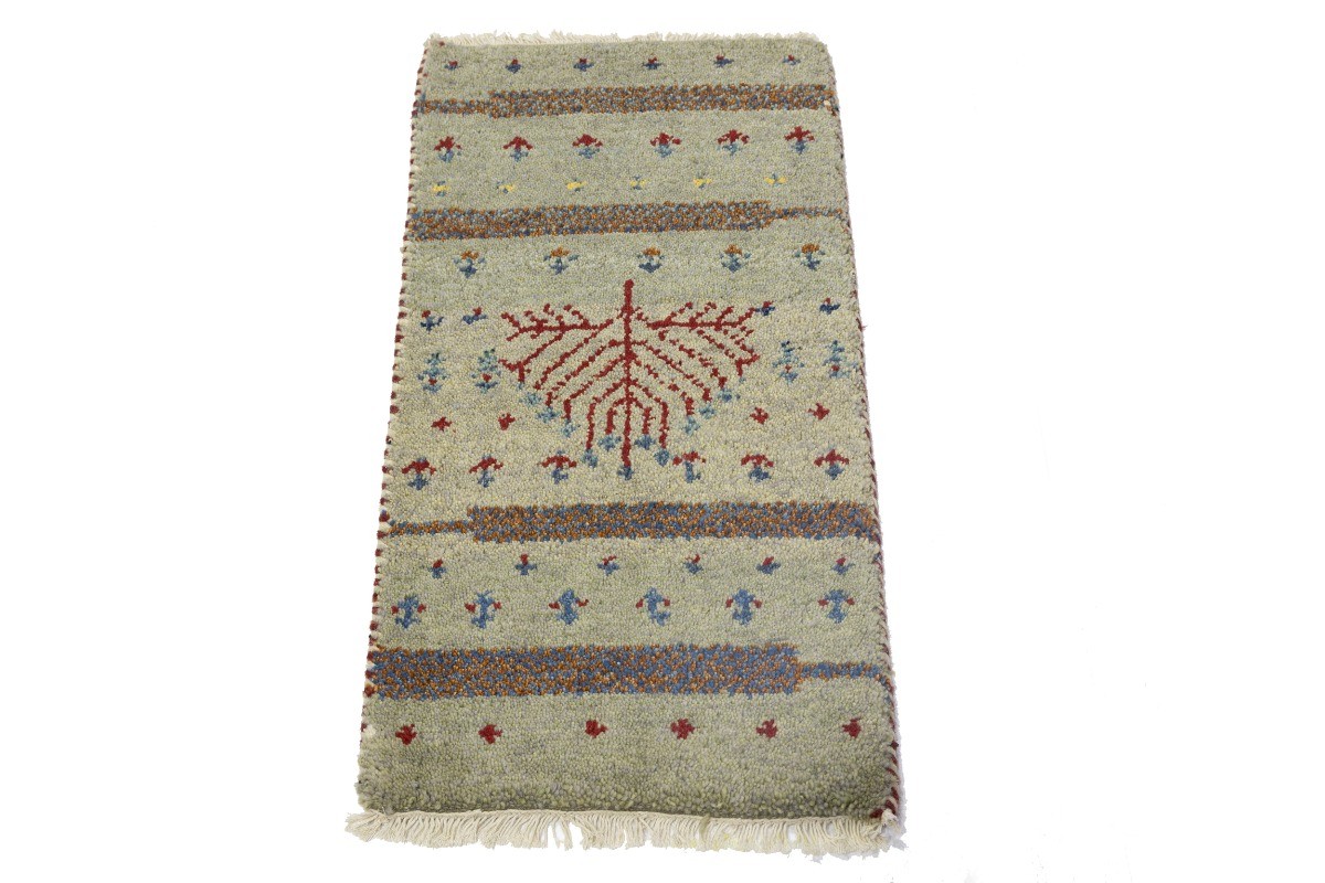 Pictorial Design Indo-Gabbeh Hand-Knotted Modern Oriental Rug Carpet 1’4X2’7 ft