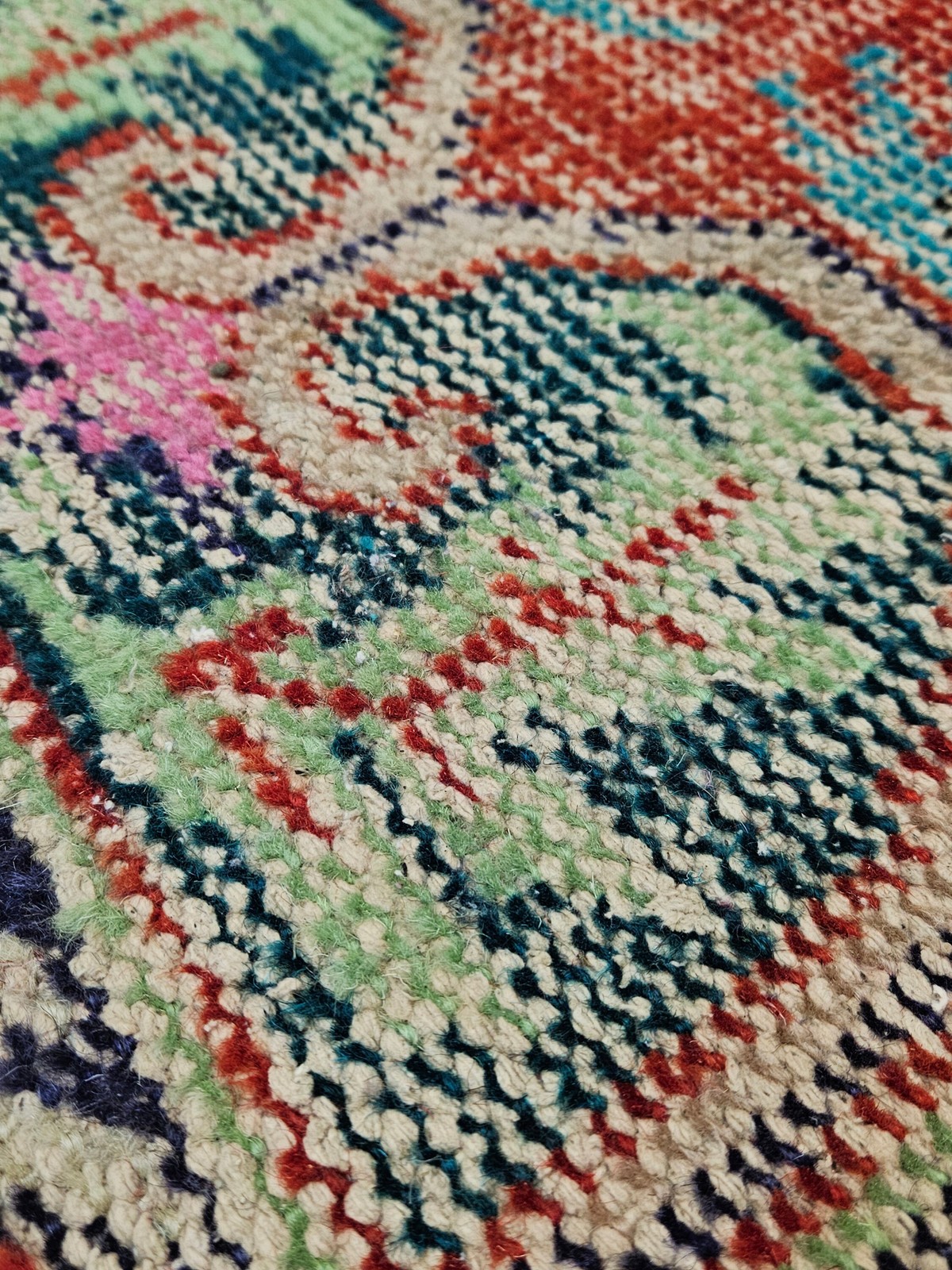 Red Turkish Accent Rug, Small Vintage Door Mat (1.9 x 4 ft)