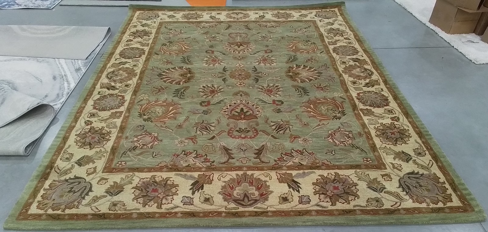 GREEN / GOLD 7′-6″ x 9′-6″ Broken Thread Rug, Reduced Price 1172794140 HG343A-8