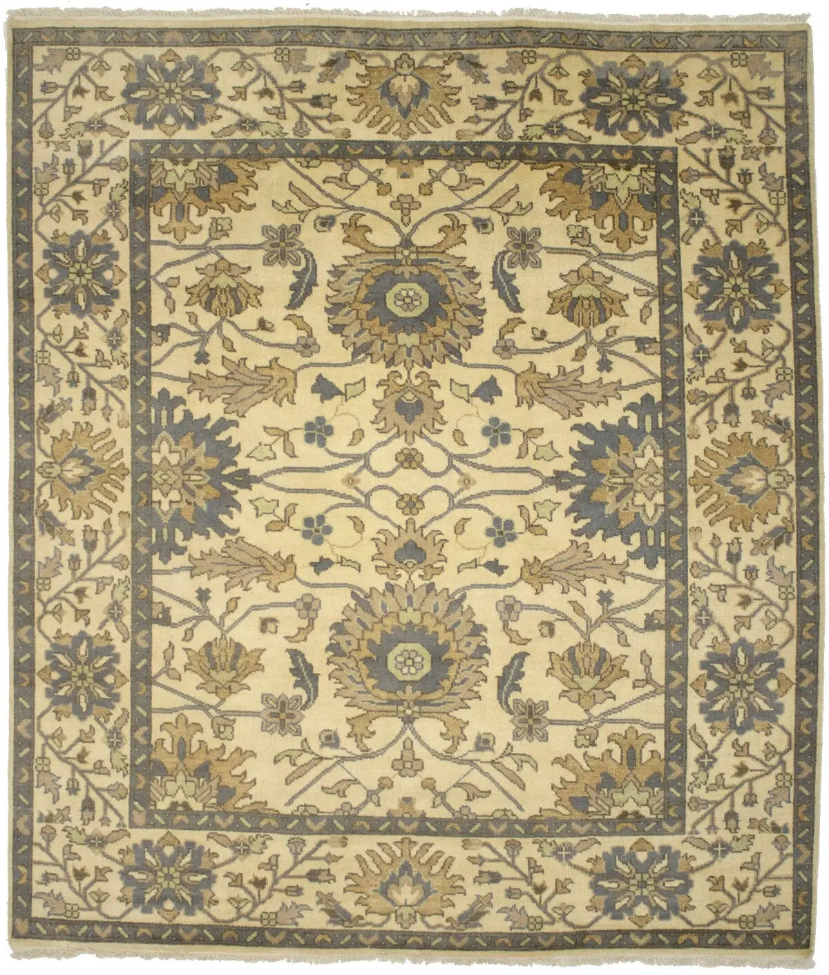 8’4X9’7 ft Handmade Floral Oushak Chobi Oriental Rug Living Dining Room Carpet