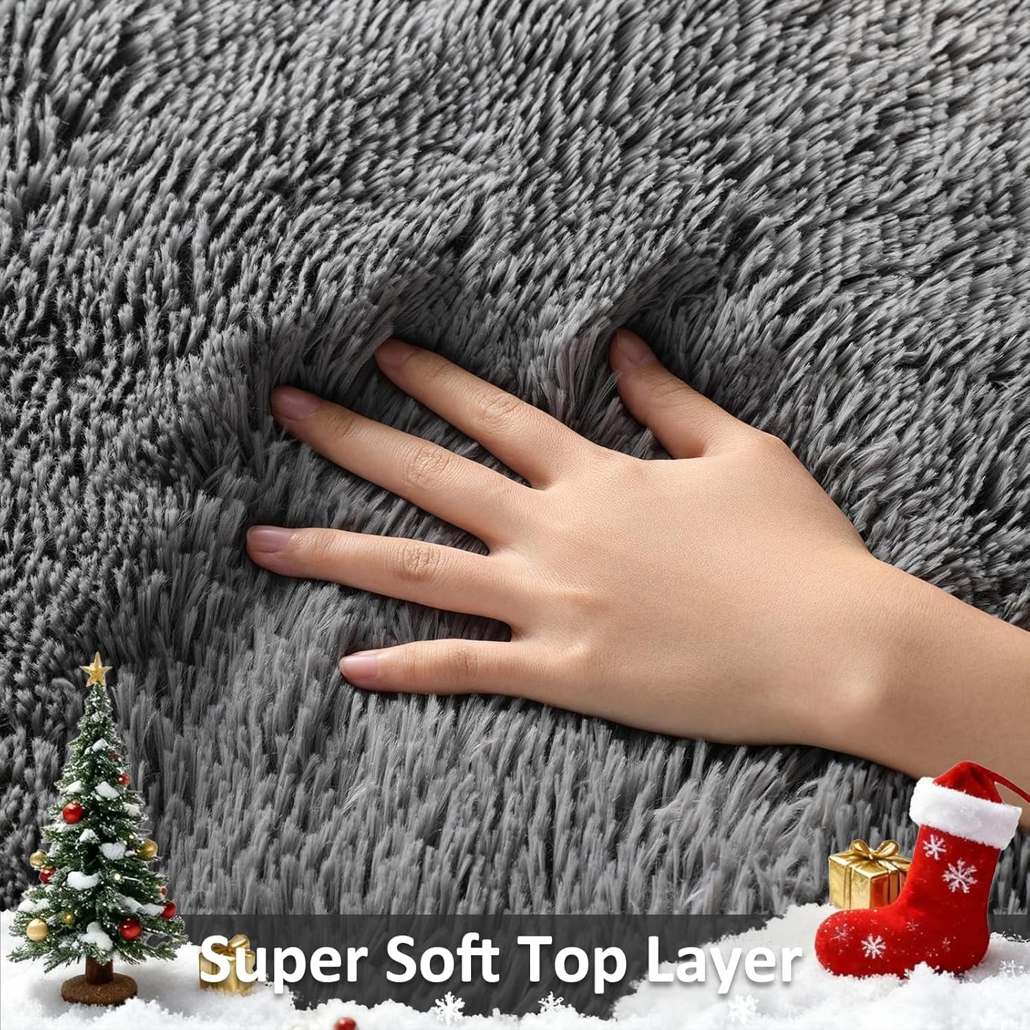 Ophanie 2×3 Small Area Rug Grey Soft Plush Non Slip Indoor Carpet
