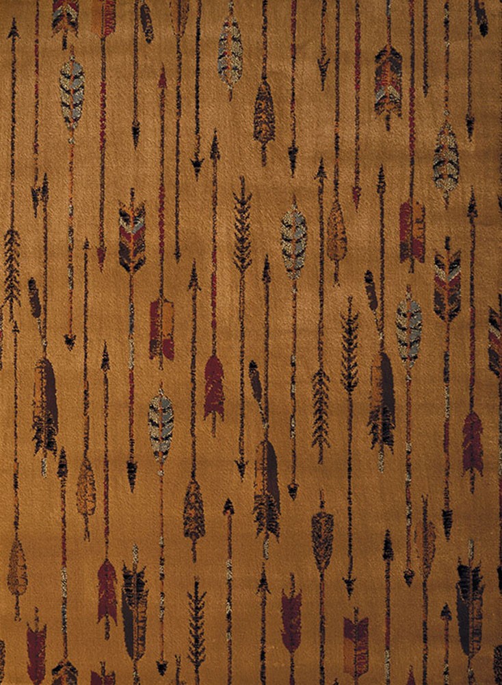 Brown All-Over Arrows Striped Feathers Area Rug 750-06317 – Aprx 7′ 10″ x 10′ 6″