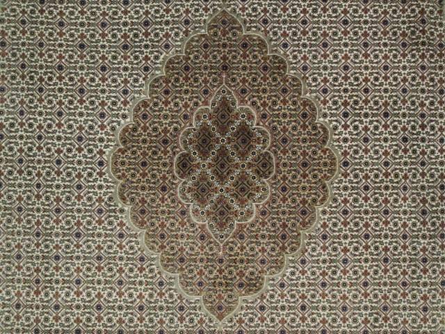 8×11′ Tabriiz Mahii India Handmade Wool & Silk Rug #PIX- 16778A