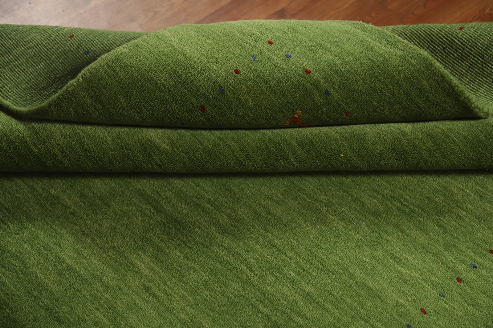 Soft and Plush Green Gabbeh Hand-knotted Wool Rug 5×8 ft.