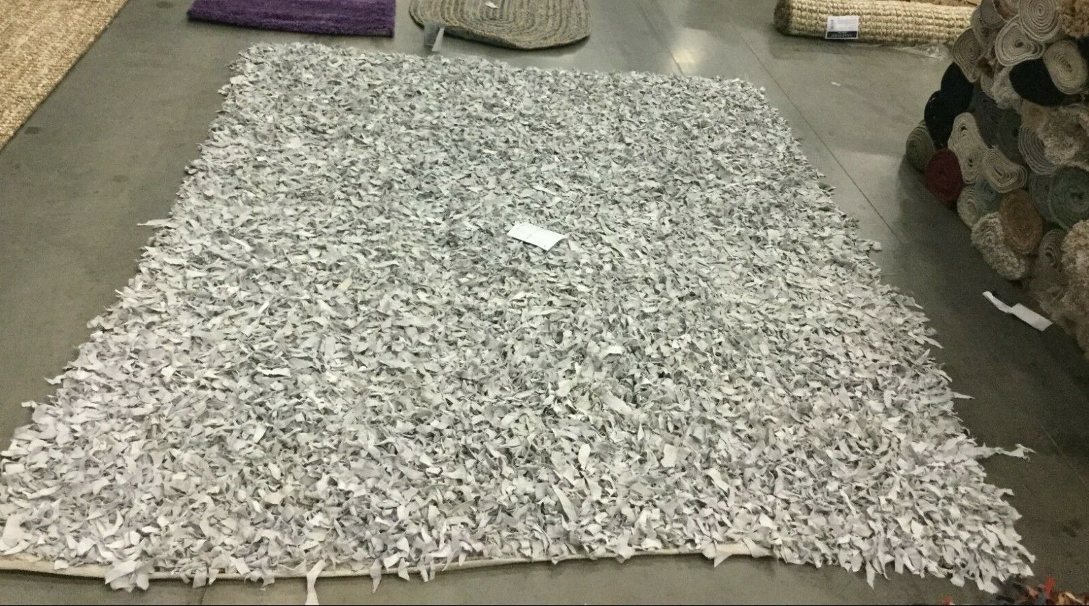 WHITE 8′ X 10′ Missing patches Rug, Reduce price 1172642761 LSG511C-8
