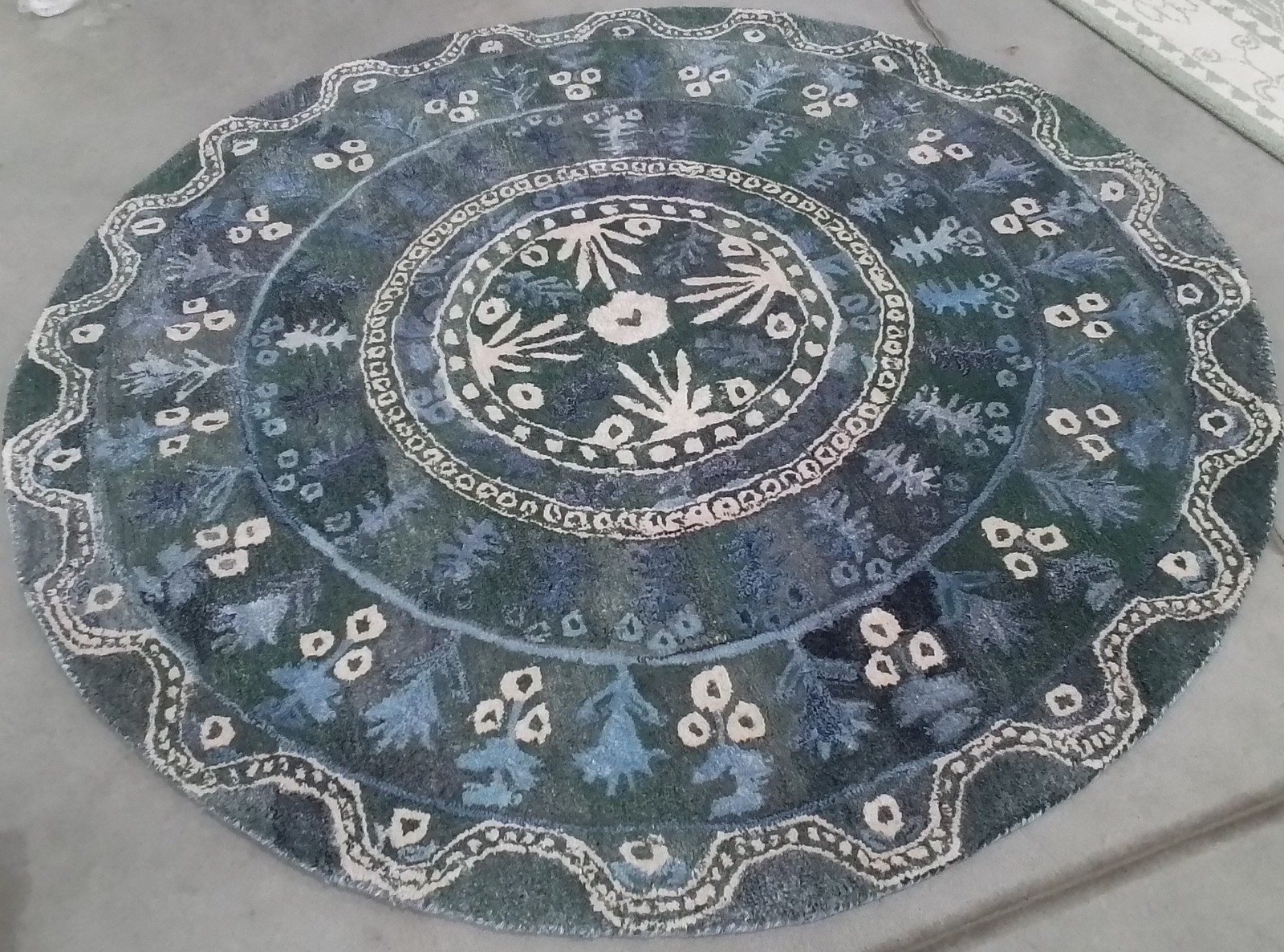 AQUA / GREEN 6′-0″ x 6′-0″ Flaw in Rug, Reduced Price 1172796554 AN411Y-6R