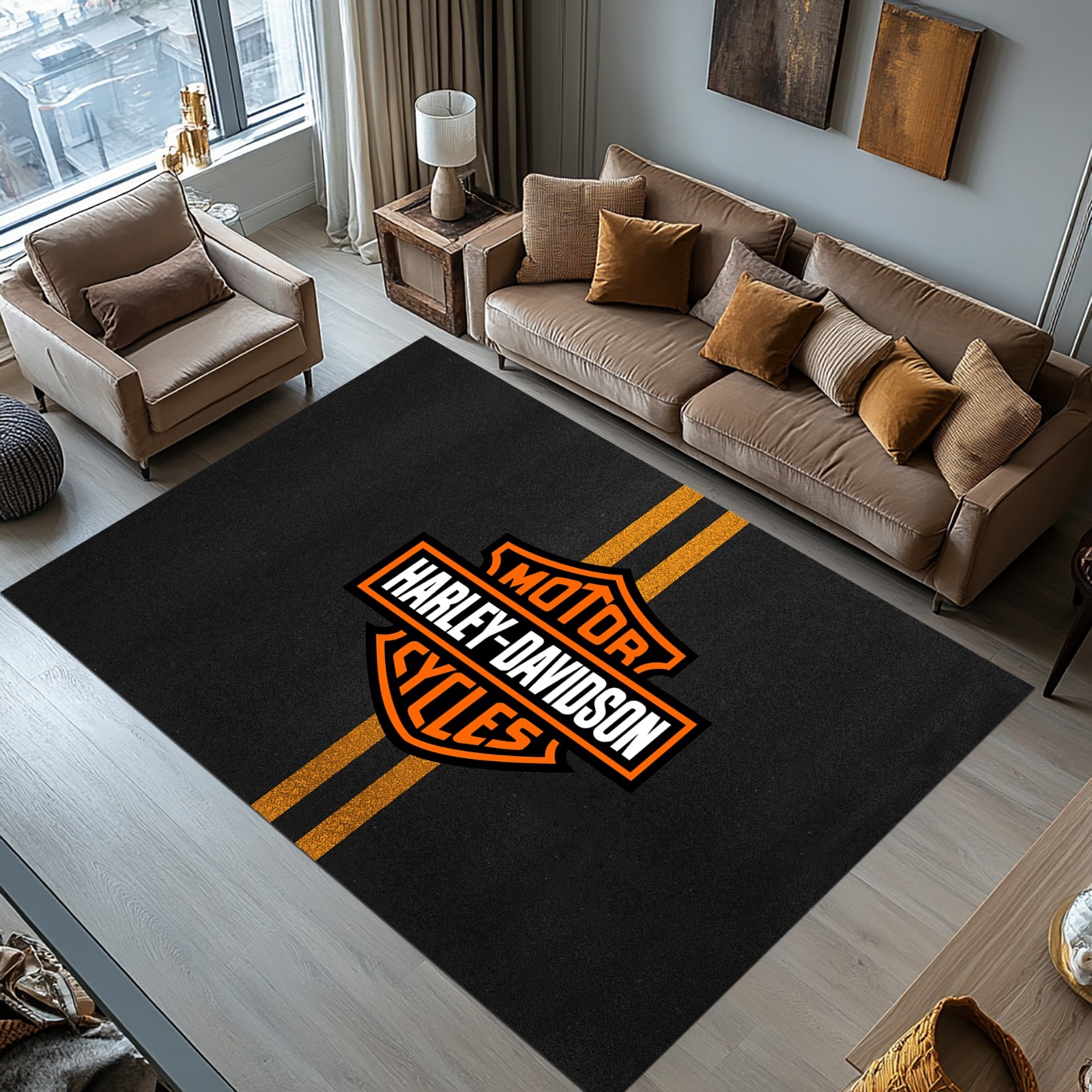 Harley Rug, Harley Rugs, Harley Hall Carpet,Harley Themed Rug,Harley Design Rug