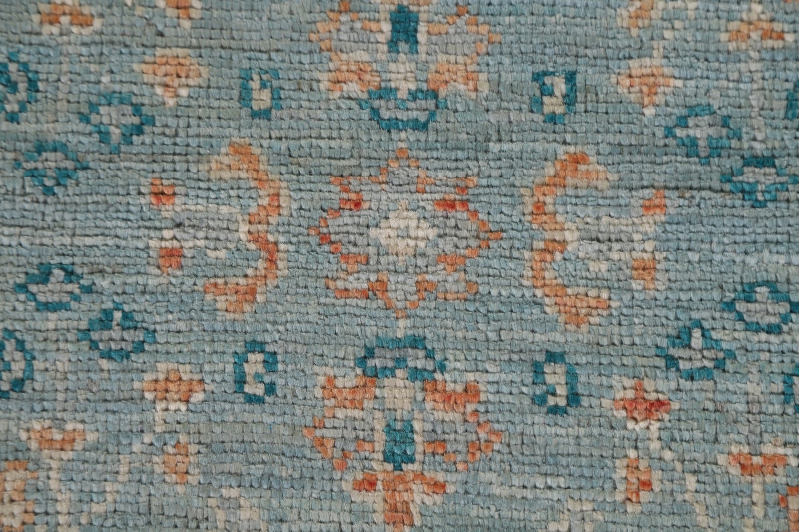 Vegetable Dye Light Blue Oushak Turkish Foyer Rug 3×4 Handmade Wool Oriental Rug