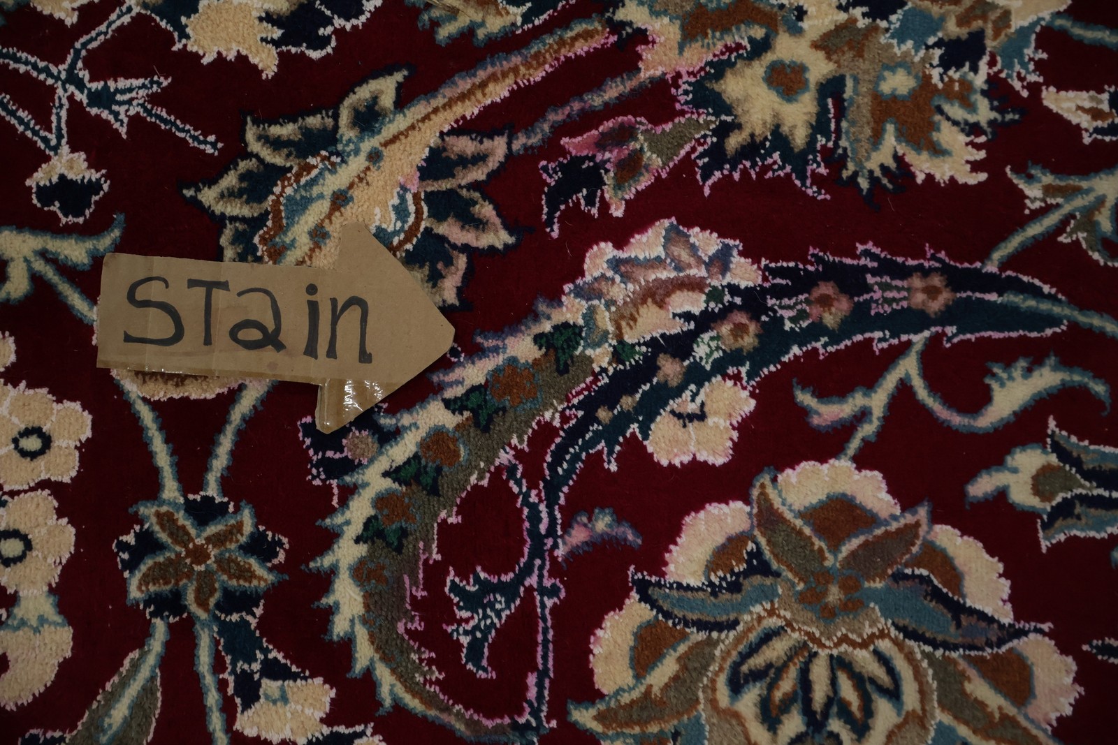 Intricate Burgundy Dining Room Rug 13×19 Palace Size Hand-made Home Decor Carpet