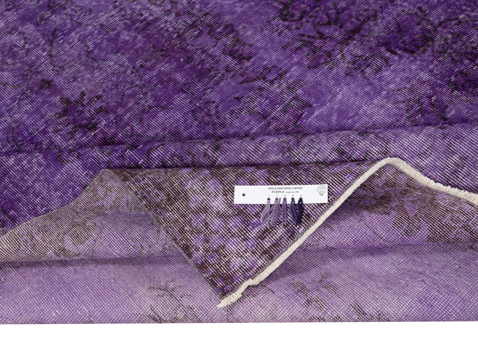 6.5×10.6 Ft Vintage Handmade Turkish Rug Overdyed in Purple for Modern Interiors